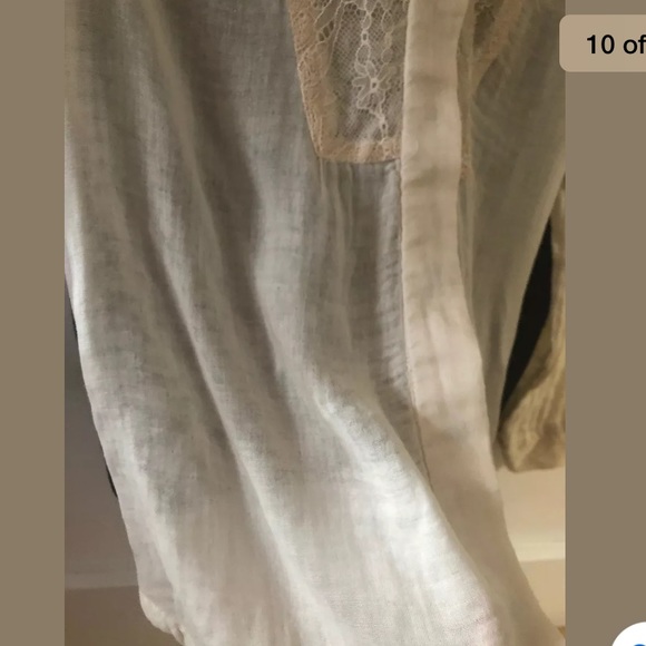 Sandro Silk Contrast Blouse Sz 1 - Picture 10 of 11